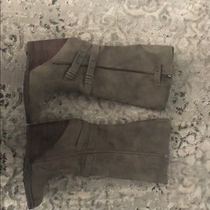 Charcoal Tall Wedge Boots